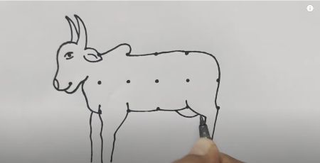 Cow Drawing from Dots
