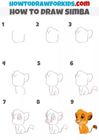 Cute Simba Drawing