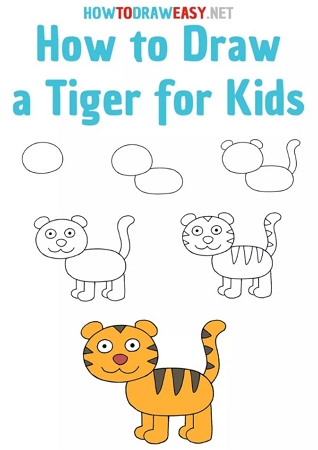 Tiger black and white simple sketch Royalty Free Vector