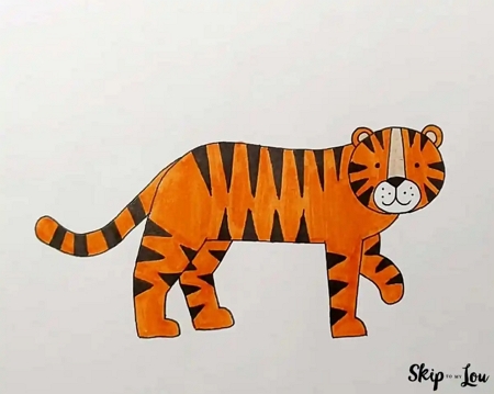 19 Easy Tiger Drawings for Apex Predators - Cool Kids Crafts