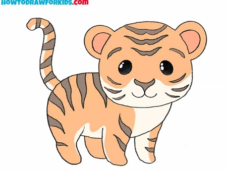 How to draw a cartoon tiger #tiger #cartoon #illustration #howtodraw | Tiger  drawing, Tiger cartoon drawing, Easy tiger drawing