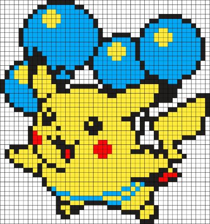 Flying Pikachu Perler Bead Pattern