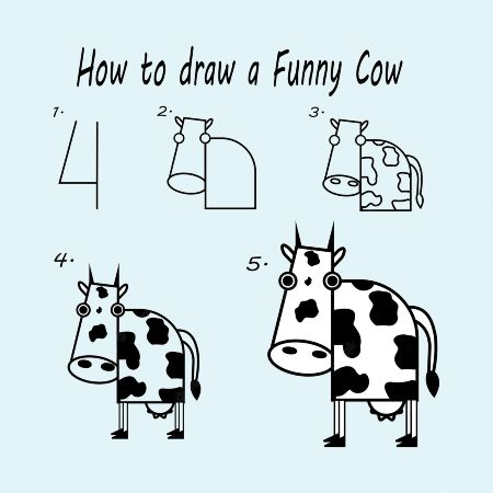 Funny Cow Drawing