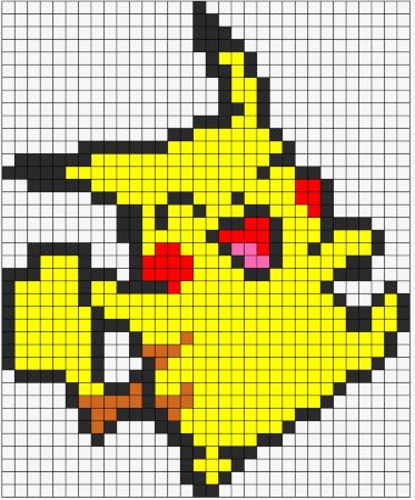 Pokemon Yellow Happy Pikachu Kandi Pattern