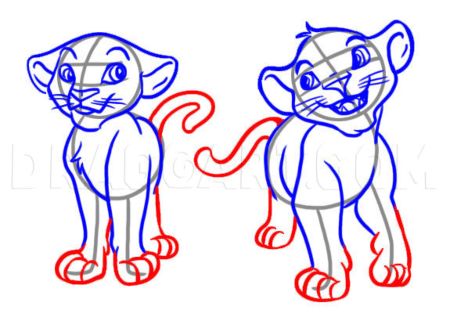 How to Draw Simba and Nala