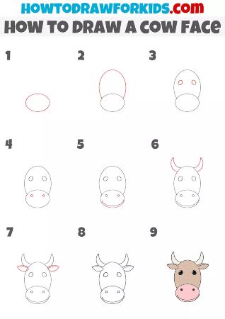How to Draw a Cow Face