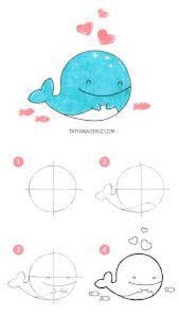 Kawaii Whale Drawing