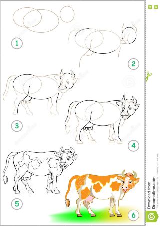 Orange Cow Drawing