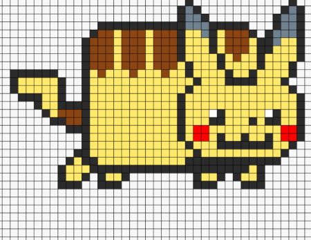 Pikachu as a Bread Loaf Perler Bead Pattern