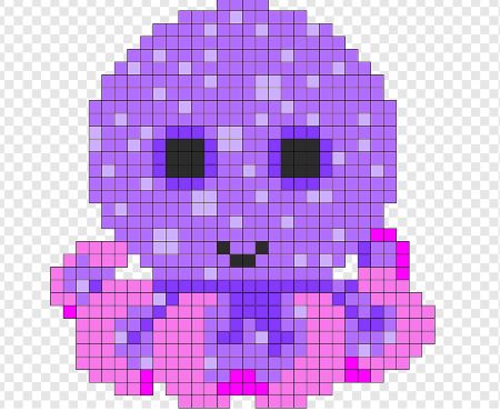 Purple and Pink Octopus Perler Bead Pattern
