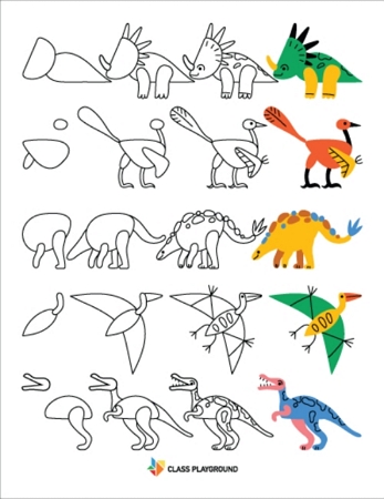 Simple Dinosaur Drawings 3