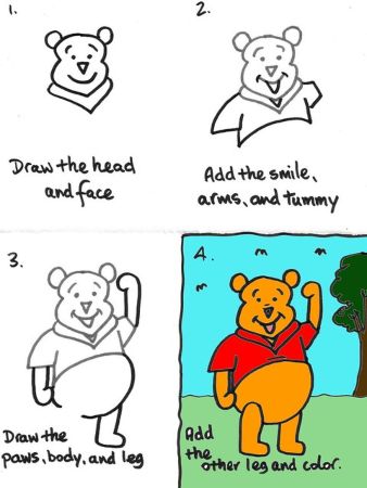 how to draw baby winnie the pooh face