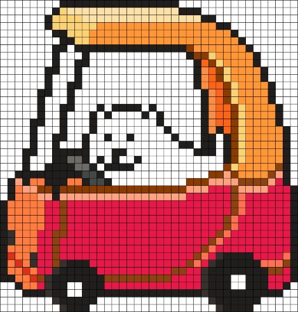 Small Car with Dog Perler Bead Pattern