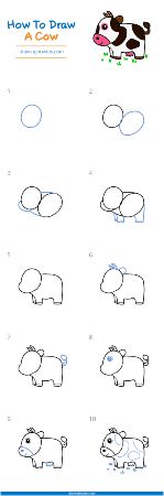 18 Easy Drawings of Cows for Beginners - Cool Kids Crafts