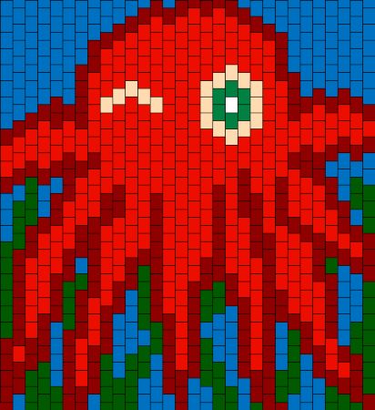 Winking Octopus Perler Bead Pattern