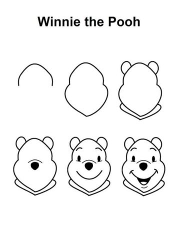 how to draw baby winnie the pooh face