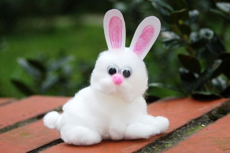 Adorable Cotton Bunny Craft