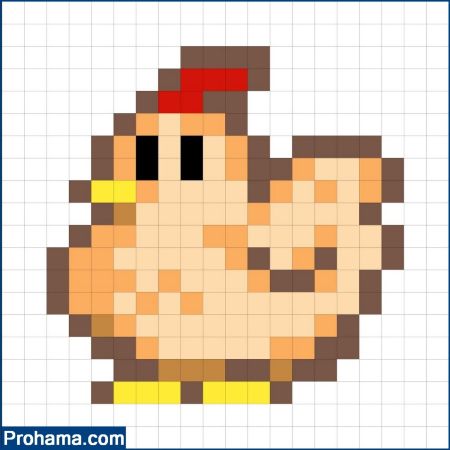 Chicken Perler Bead Pattern