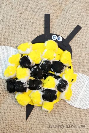 Cotton Balls Bee Craft