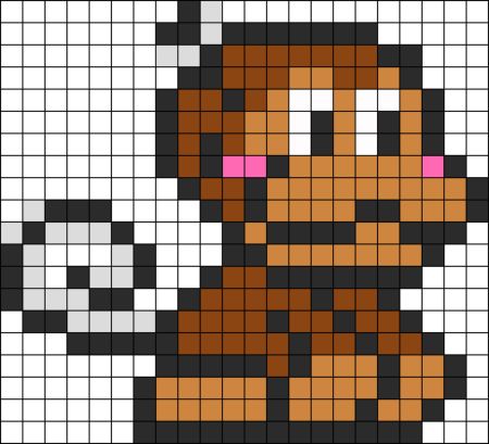 Cute Monkey Perler Bead Pattern