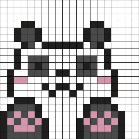 Adorable Panda Perler Bead Pattern