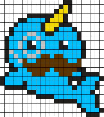 Fancy Narwhal Perler Bead Pattern