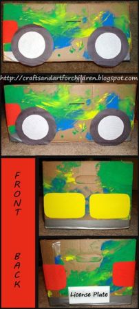 Upcycled Cardboard Box Car Craft