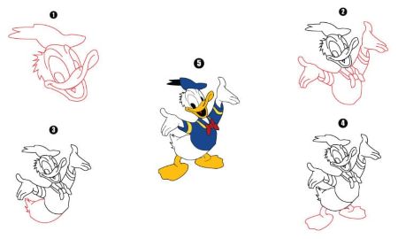 Arms Raised Donald Duck Drawing
