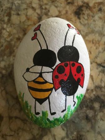 Bee Friends Rock Painting