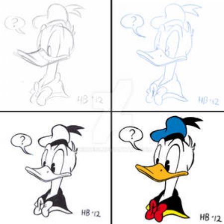 Curious Donald Duck Drawing