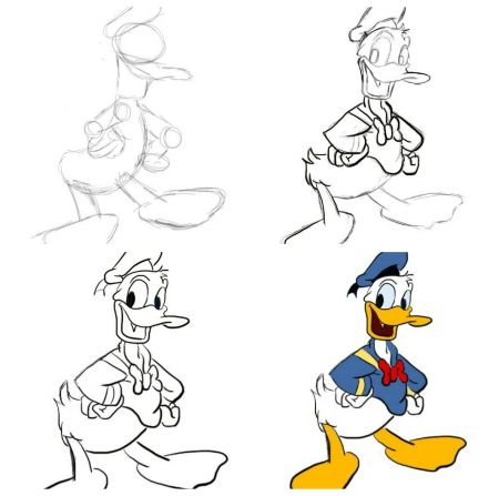 How to Draw Donald Duck (Step by Step Pictures) | Donald duck drawing, Donald  duck, Duck drawing