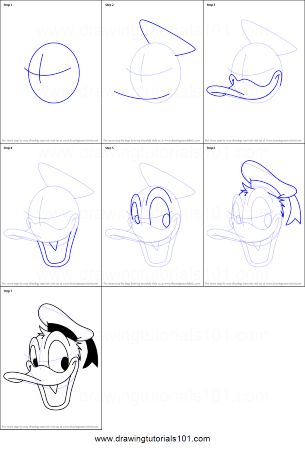 Happy Donald Duck Face Sketch