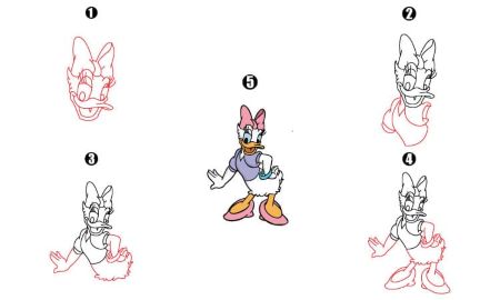 Pretty Daisy Duck Drawing