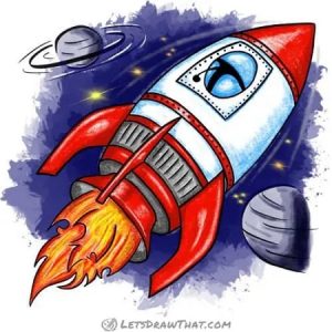 17 Rocket Ship Drawings Ready for Take-Off - Cool Kids Crafts