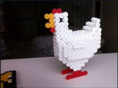 3D Chicken Perler Beads