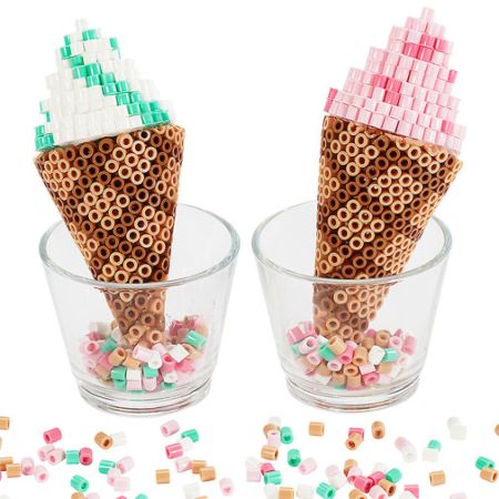 3D Ice Cream Corn Perler Beads