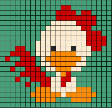 Adorable Chick Perler Beads Pattern