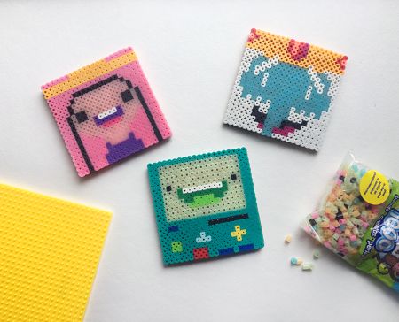 Adventure Time Perler Bead Coaster