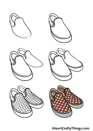 Checkered Vans Shoes Drawing