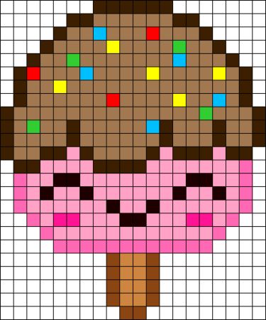 Cute Ice Cream Perler Pattern