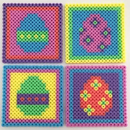 Easter Egg Perler Bead Coaster