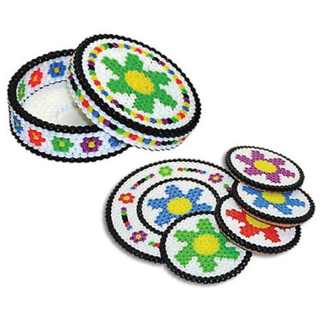 Floral Perler Bead Coasters