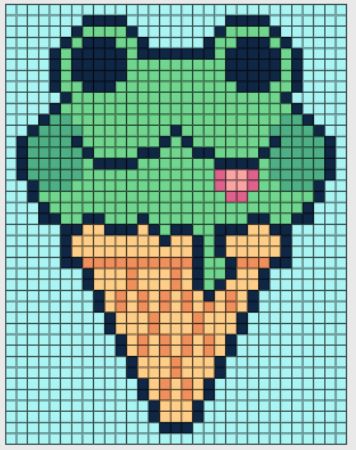 Frog Ice Cream Perler Bead Pattern