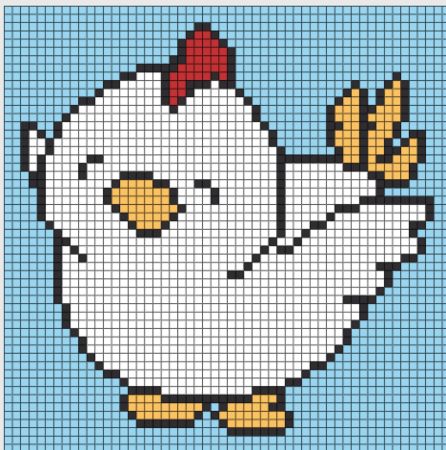 Happy Chicken Dance Perler Beads 