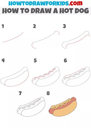Hotdog Sandwich Drawing