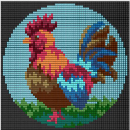 Magnificent Rooster Perler Bead Pattern
