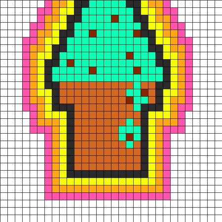 Mint Ice Cream Perler Bead Pattern