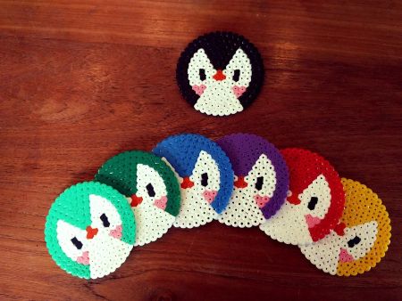 Penguin Perler Bead Coasters