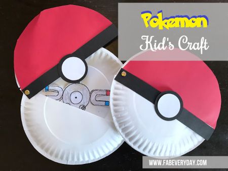 Poke Ball Paper Plate Craft