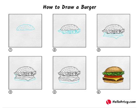 Realistic Burger Drawing
